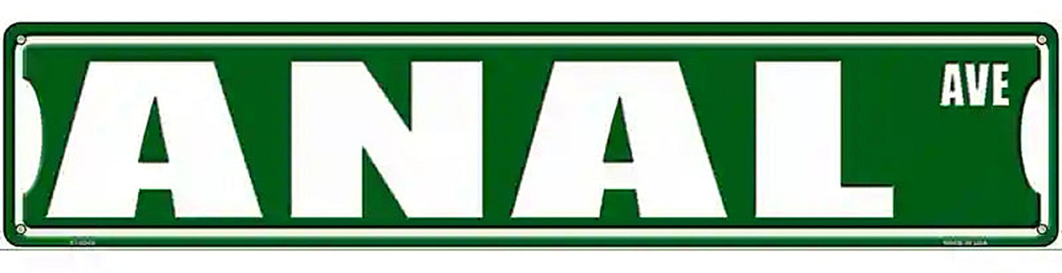 Anal Avenue Novelty Metal Street Sign
