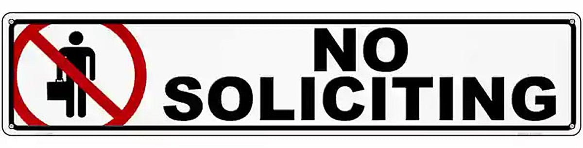 No Soliciting Novelty Metal Street Sign
