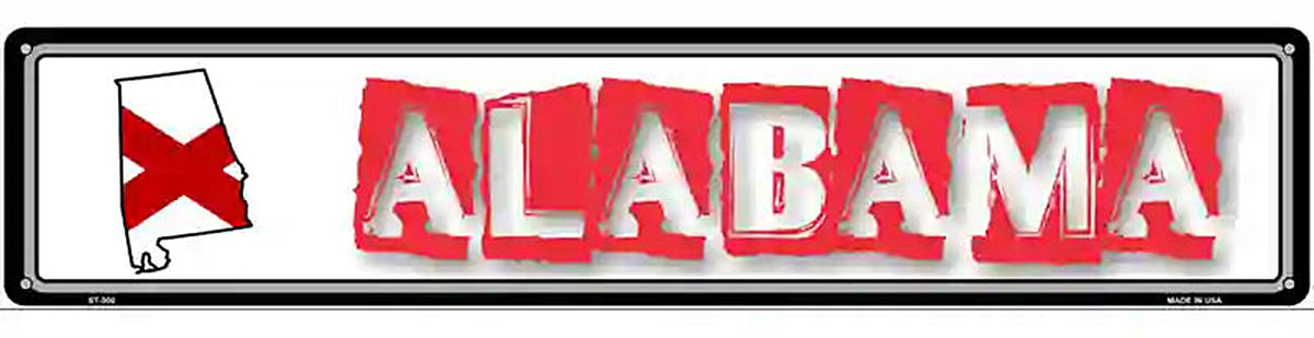 Alabama State Outline Novelty Metal Vanity Street Sign