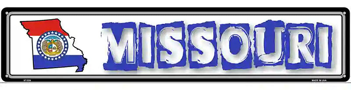Missouri State Outline Novelty Metal Vanity Street Sign