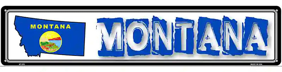Montana State Outline Novelty Metal Vanity Street Sign