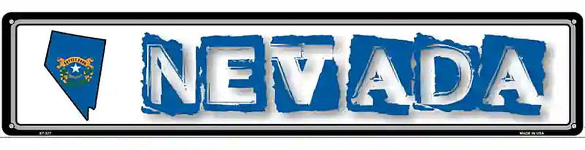 Nevada State Outline Novelty Metal Vanity Street Sign