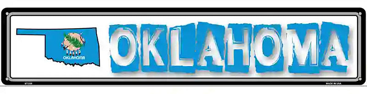 Oklahoma State Outline Novelty Metal Vanity Street Sign