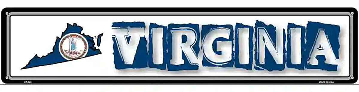 Virginia State Outline Novelty Metal Vanity Street Sign