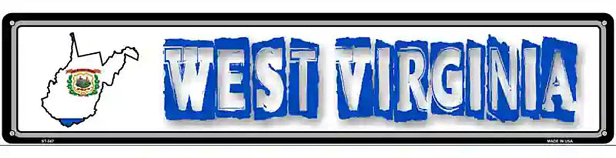 West Virginia State Outline Novelty Metal Vanity Street Sign