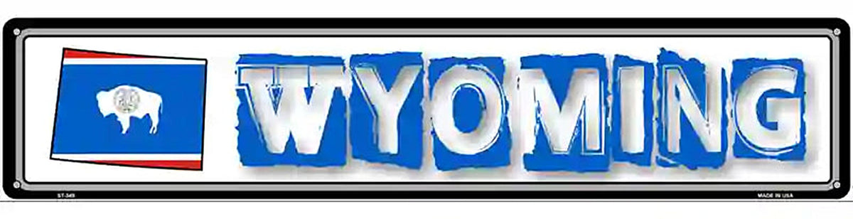 Wyoming State Outline Novelty Metal Vanity Street Sign