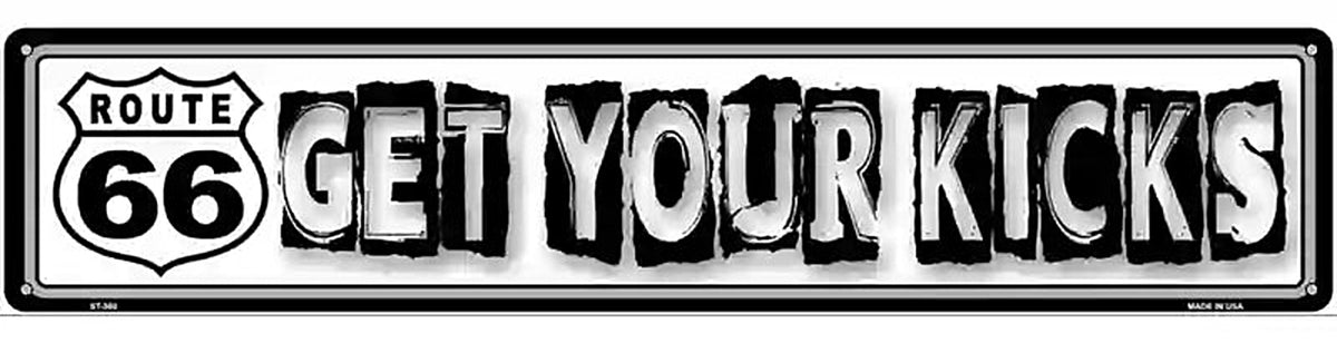 Route 66 Get Your Kicks Novelty Metal Street Sign
