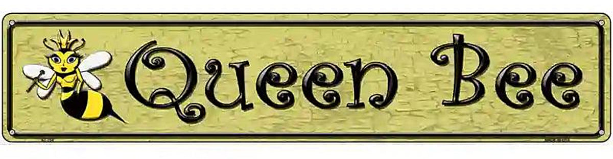 Queen Bee Gold Novelty Metal Street Sign