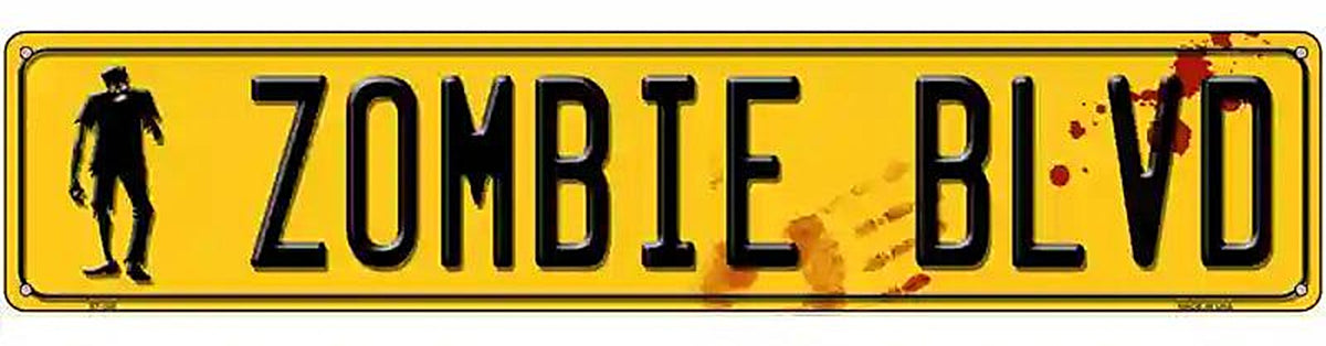 Zombie Blvd Metal Novelty Street Sign