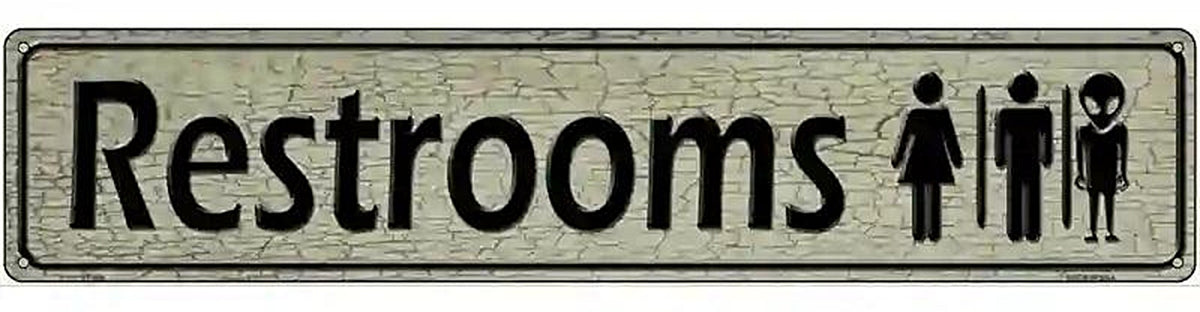 Restrooms Metal Novelty Street Sign