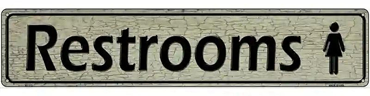 Restrooms Ladies Metal Novelty Street Sign