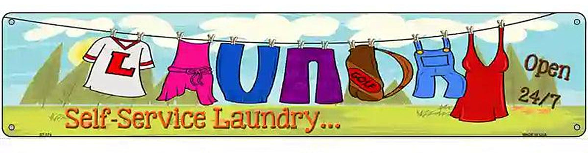 Laundry Metal Novelty Street Sign