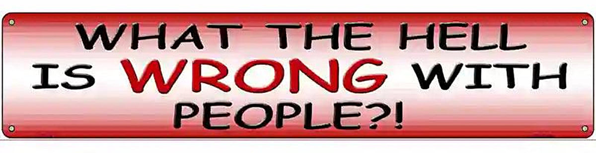 What Is Wrong With People Metal Novelty Street Sign