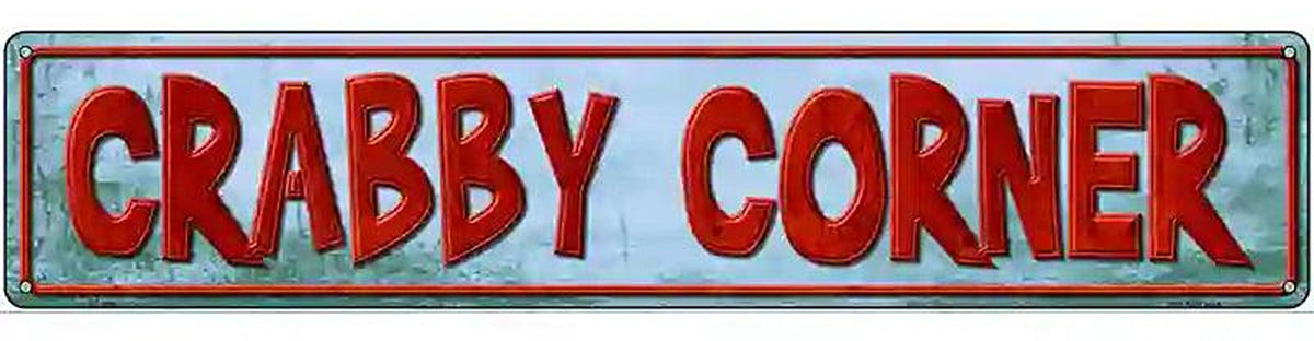 Crabby Corner Metal Novelty Street Sign