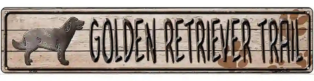 Golden Retriever Novelty Metal Street Sign