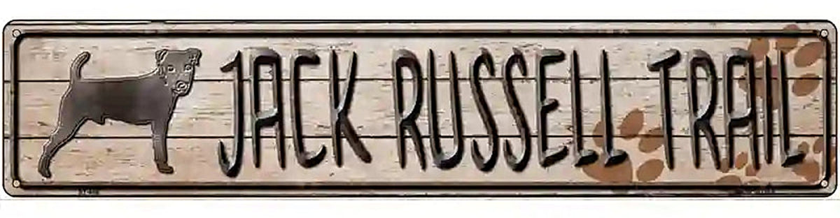 Jack Russell Trail Novelty Metal Street Sign
