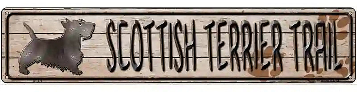 Scottish Terrier Trail Novelty Metal Street Sign