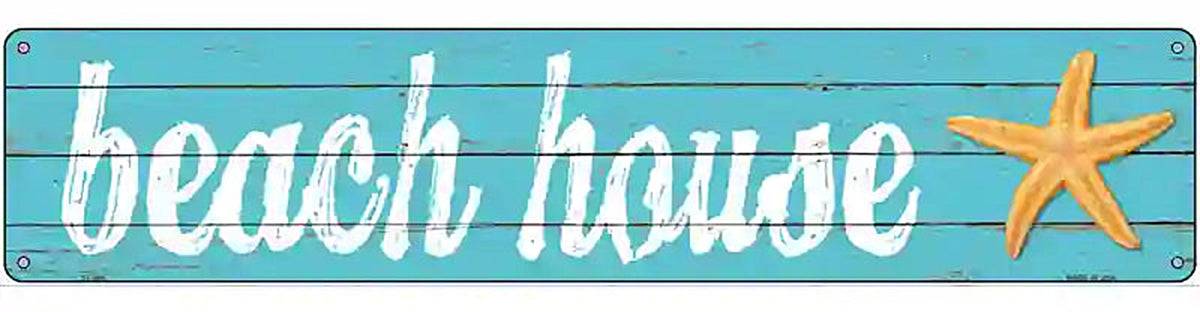 Beach House Novelty Metal Street Sign