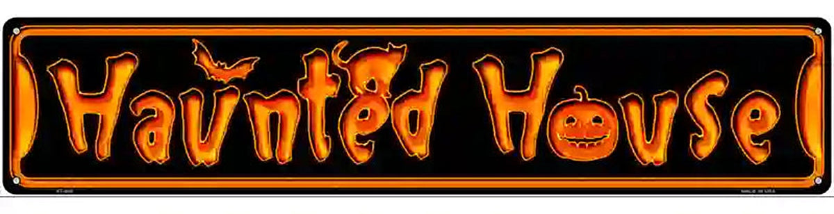 Haunted House Novelty Metal Street Sign