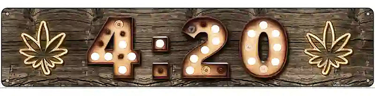 420 Bulb Lettering Novelty Metal Street Sign