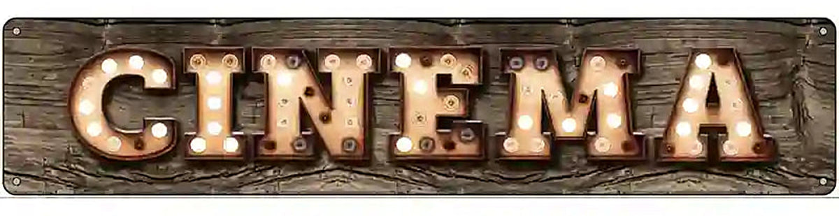 Cinema Bulb Lettering Novelty Metal Street Sign