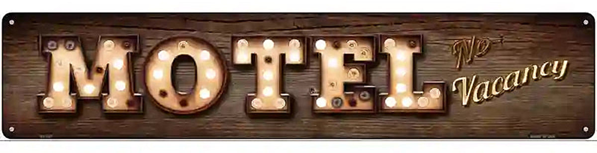 Motel No Vacancy Bulb Lettering Novelty Metal Street Sign