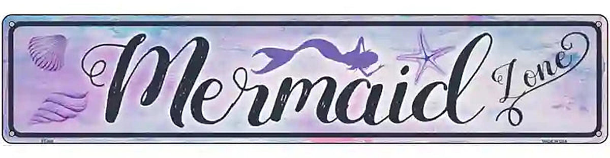 Mermaid Zone Novelty Metal Street Sign