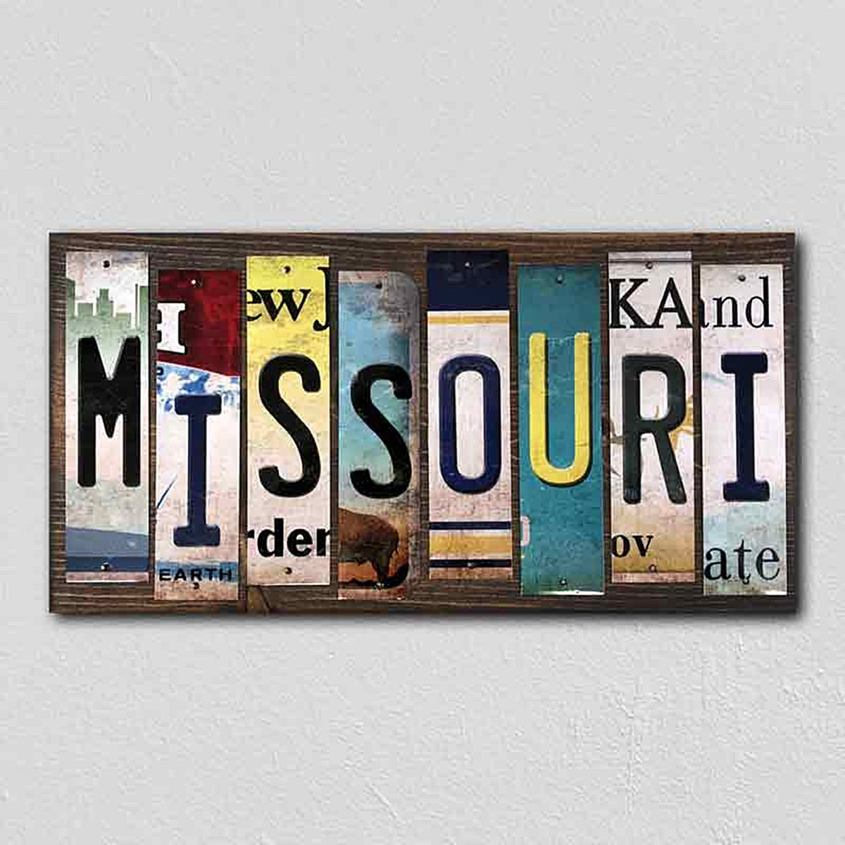 Missouri License Plate Tag Strips Novelty Wood Signs