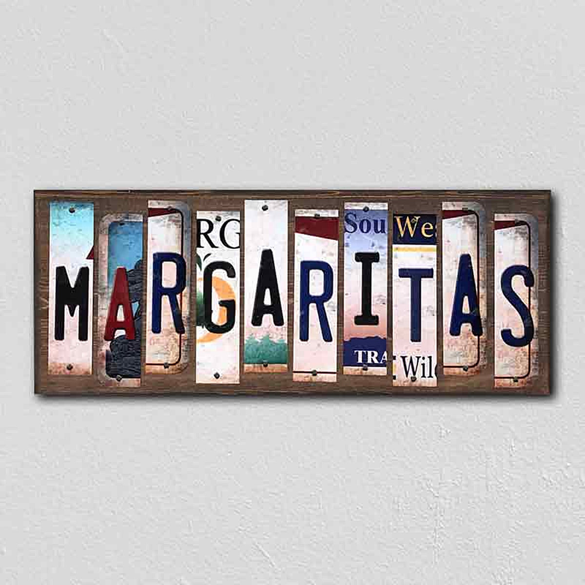 Margaritas License Plate Tag Strips Novelty Wood Signs