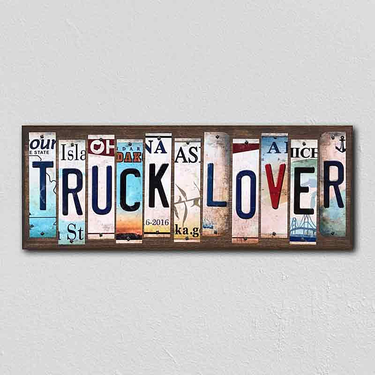 Truck Lover License Plate Tag Strips Novelty Wood Signs