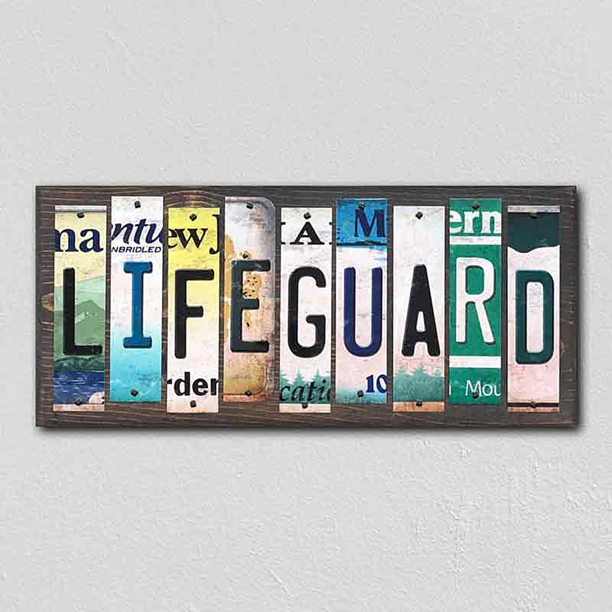 LifeGuard License Plate Tag Strips Novelty Wood Signs