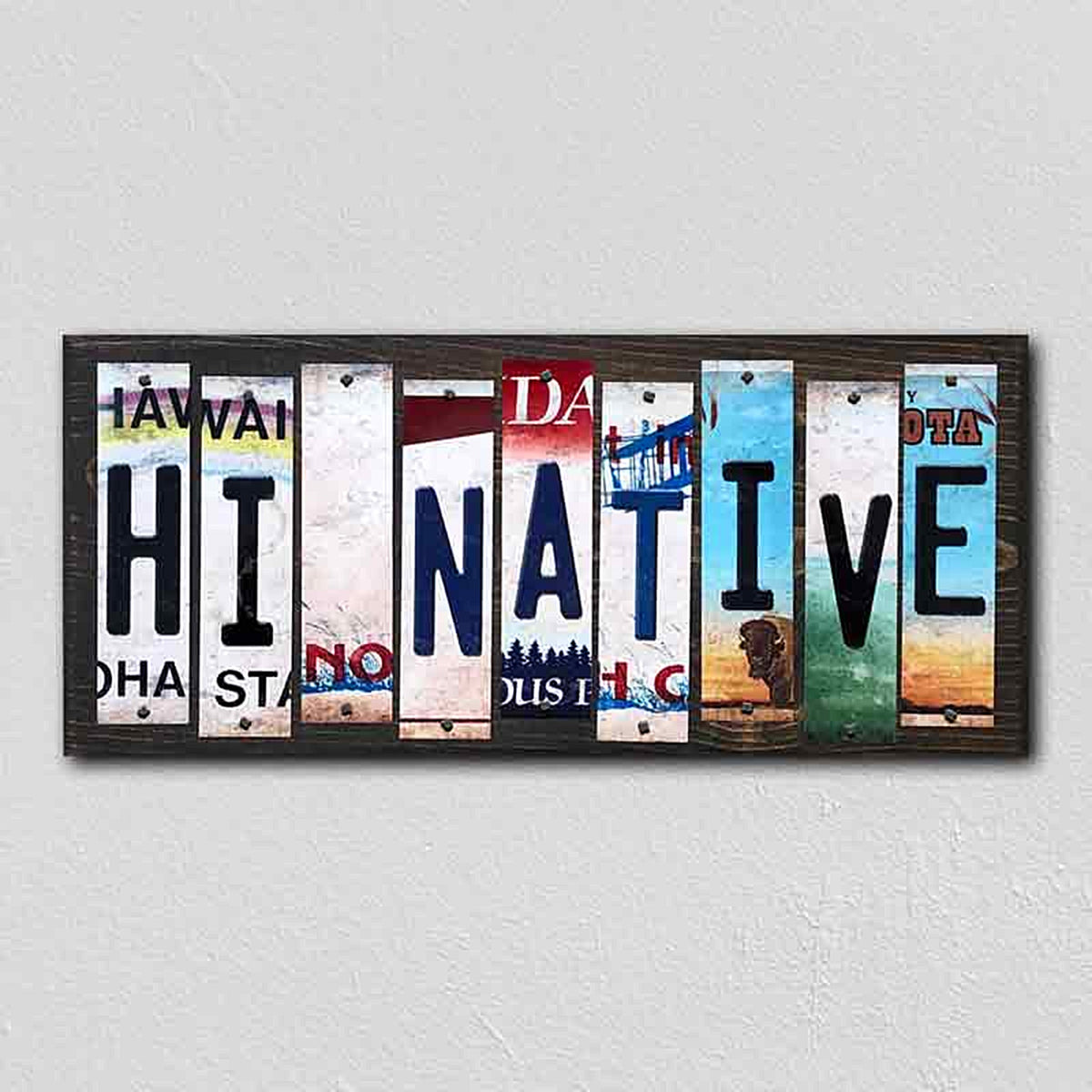 HI Native License Plate Tag Strips Novelty Wood Signs