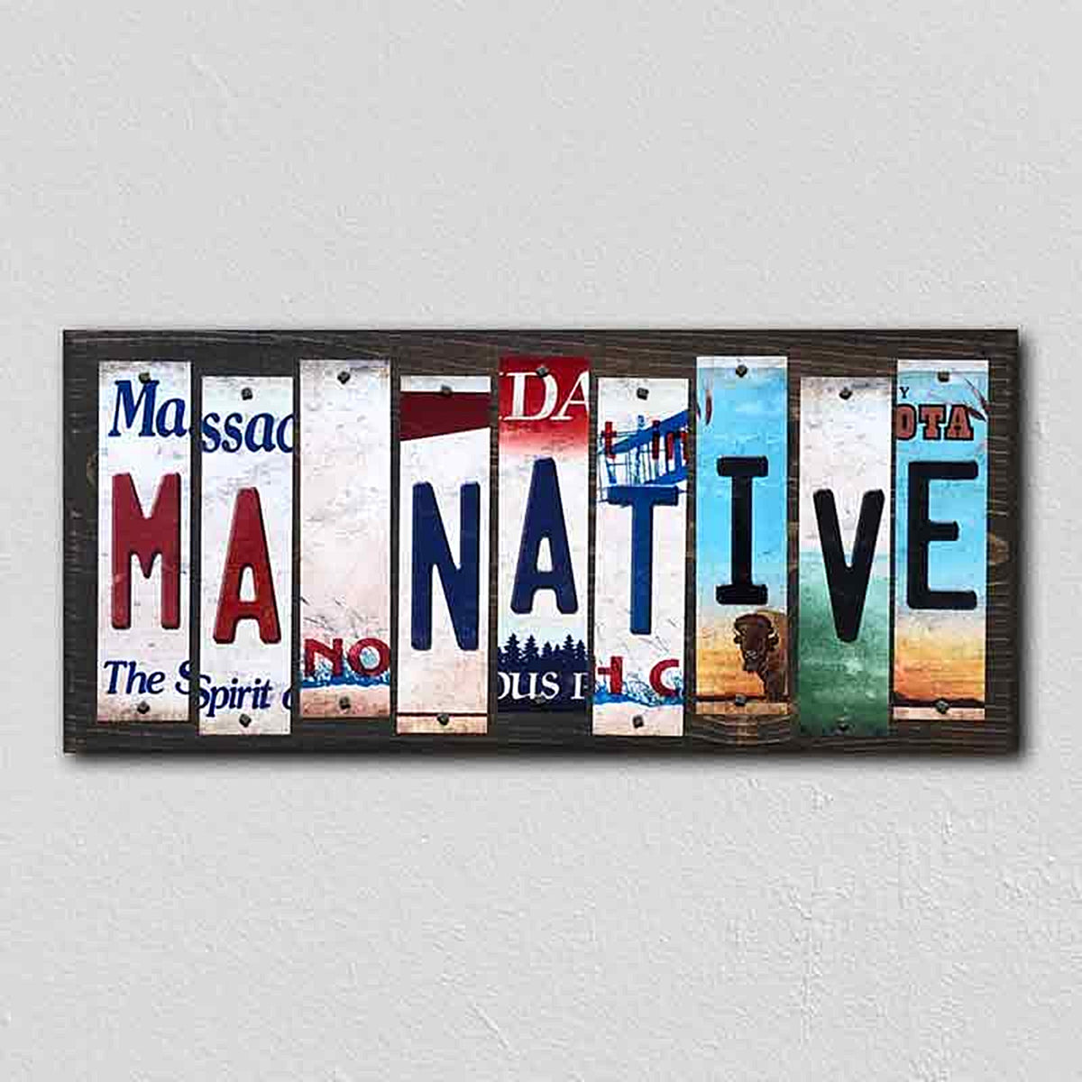 MA Native License Plate Tag Strips Novelty Wood Signs