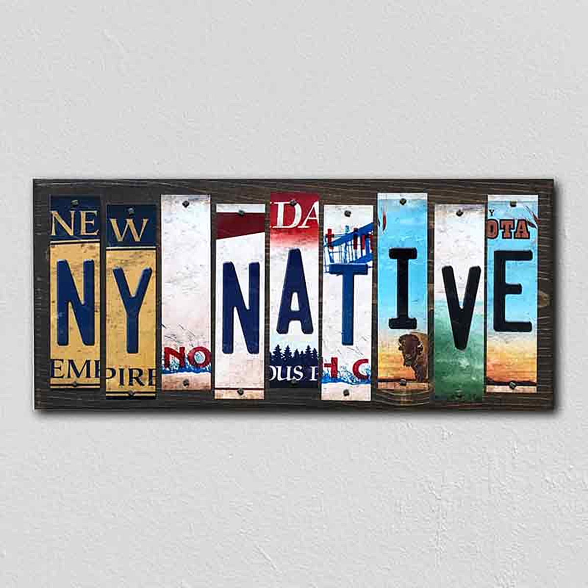 NY Native License Plate Tag Strips Novelty Wood Signs