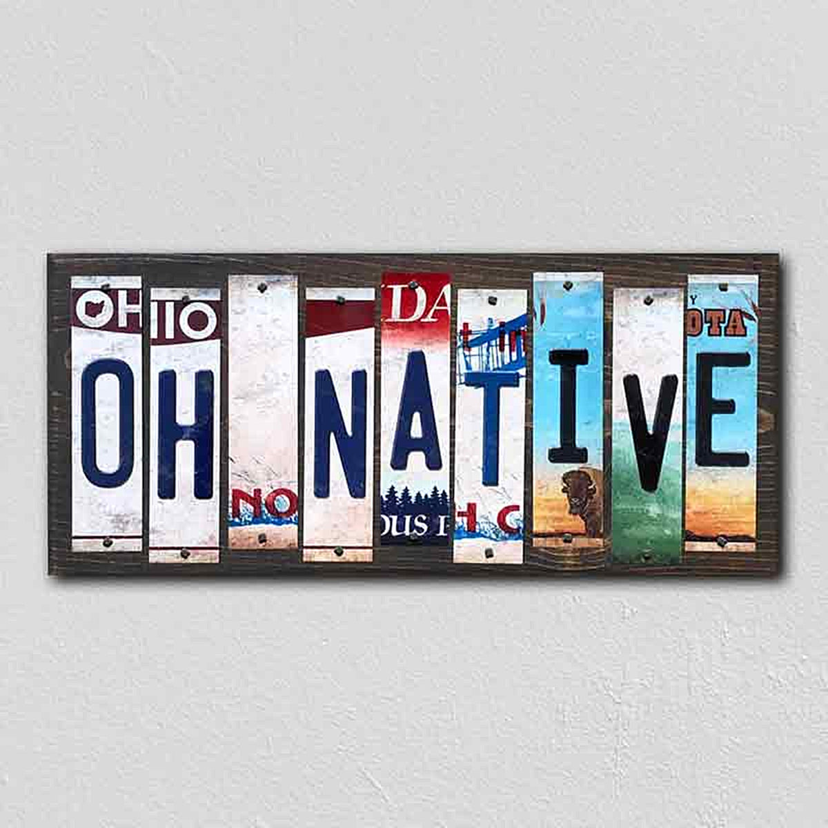 OH Native License Plate Tag Strips Novelty Wood Signs