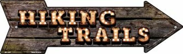 Hiking Trails Bulb Letters Metal Arrow