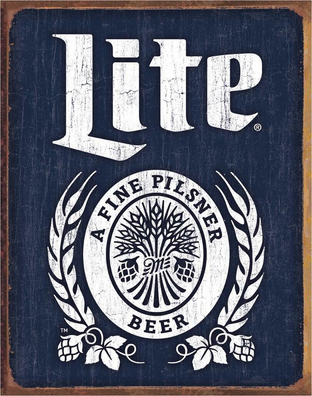 Miller Lite Bottle Logo - tin sign wall decor