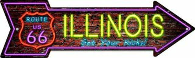 Illinois Neon Metal Arrow