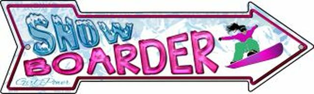 Snowboarder Girl Metal Arrow