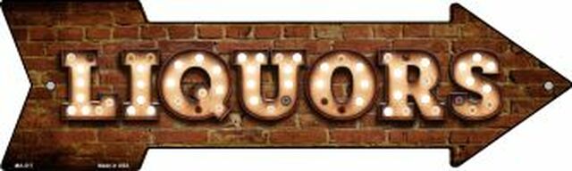 Liquors Bulb Letters Metal Arrow