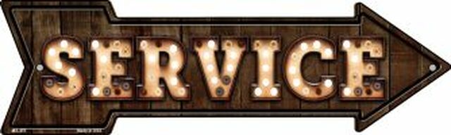 Service Bulb Letters Metal Arrow