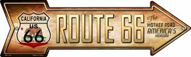 Route 66 California Flag Metal Arrow