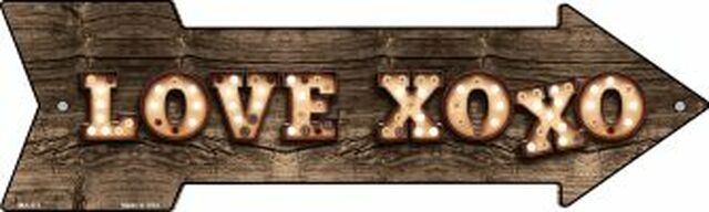 Love XOXO Bulb Letters Metal Arrow