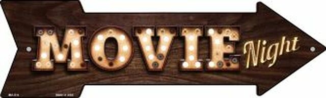 Movie Night Bulb Letters Metal Arrow