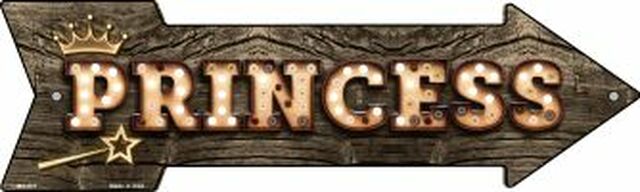Princess Bulb Letters Metal Arrow - decorative wall sign