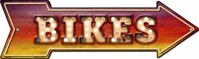 Bikes Bulb Letters Metal Arrow