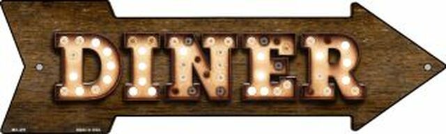 Diner Bulb Letters Metal Arrow