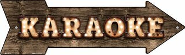 Karaoke Bulb Letters Metal Arrow - decorative wall sign