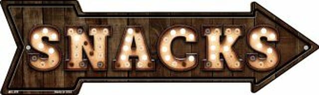 Snacks Bulb Letters Metal Arrow