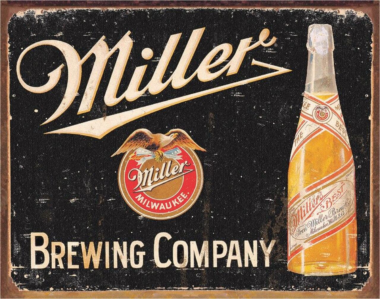 Miller Brewing Vintage - tin sign wall decor (officially licensed design)